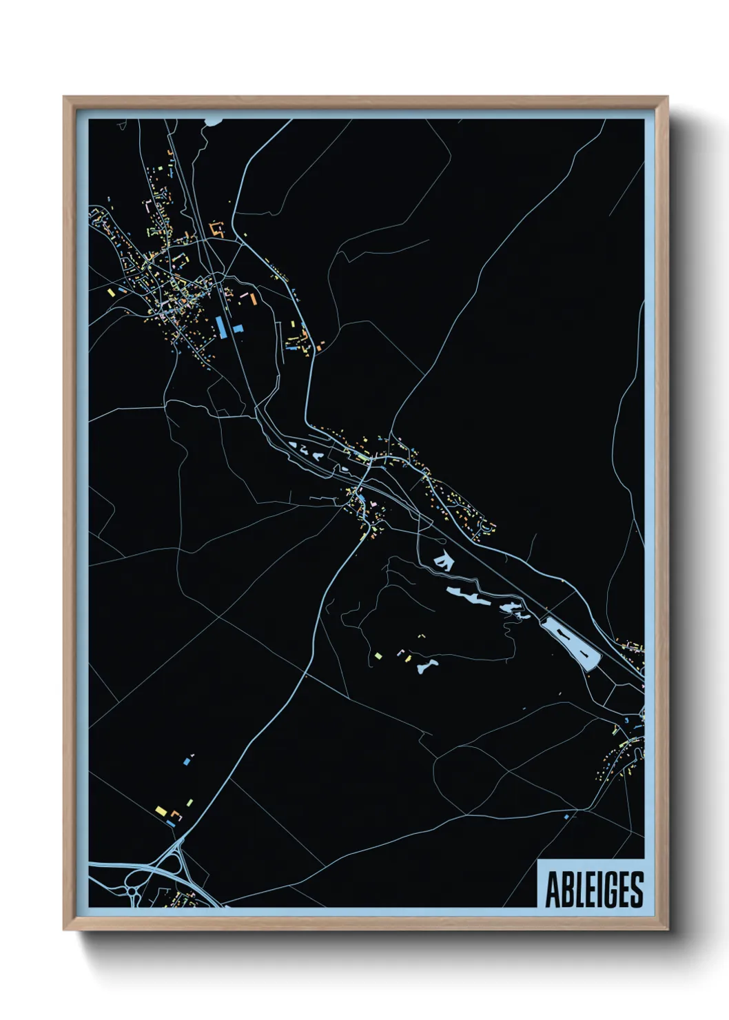 Une affiche de carte sur Ableiges