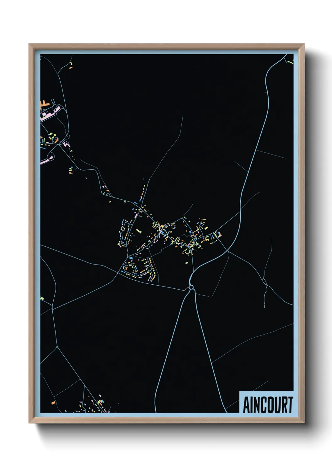 Une affiche de carte sur Aincourt