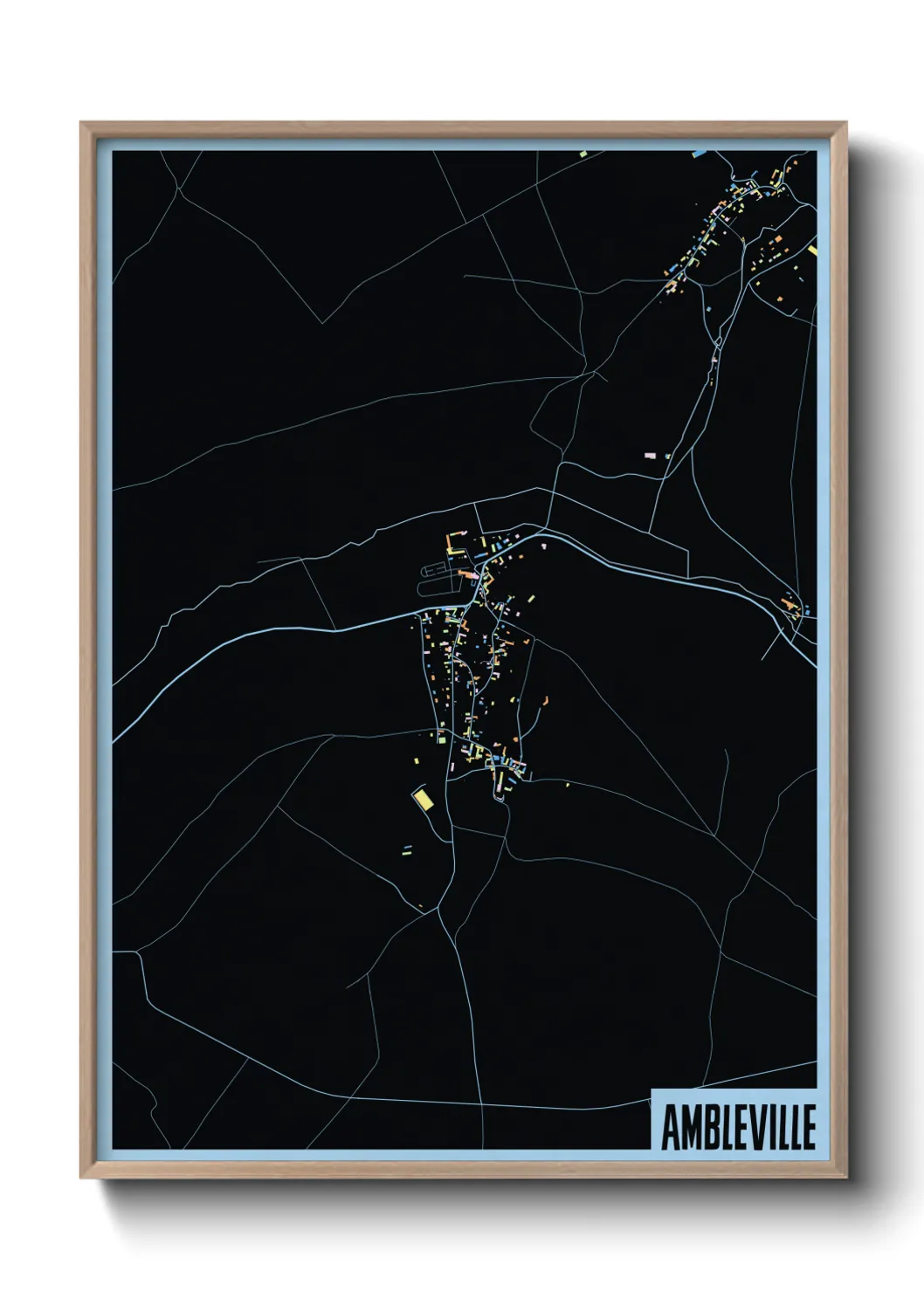 Une affiche de carte sur Ambleville