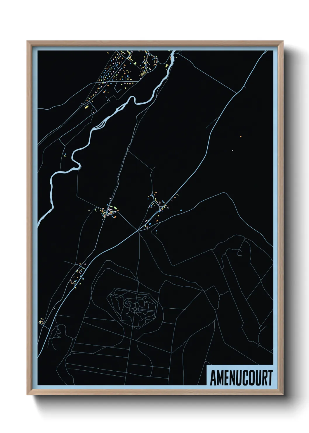 Une affiche de carte sur Amenucourt