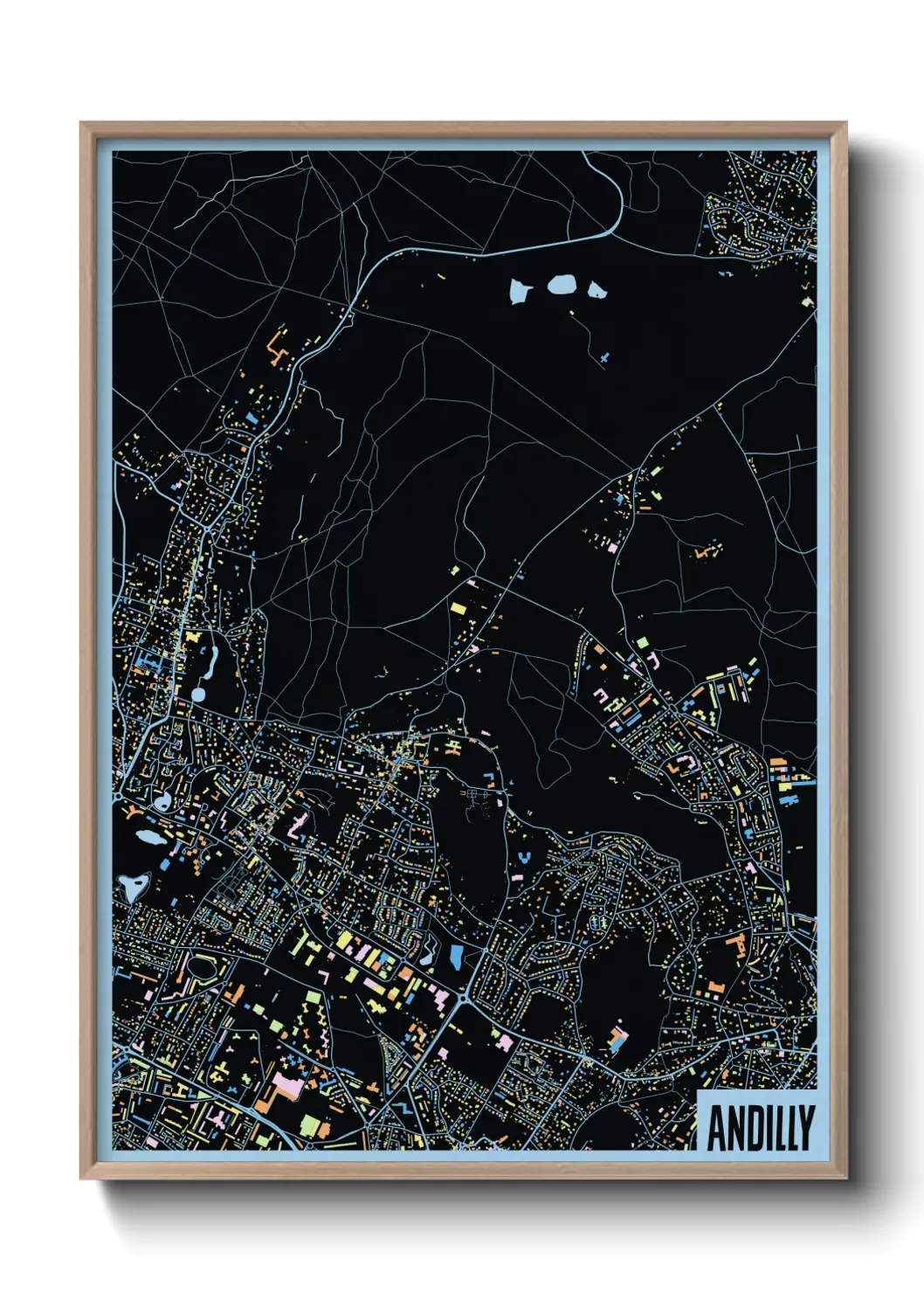 Une affiche de carte sur Andilly