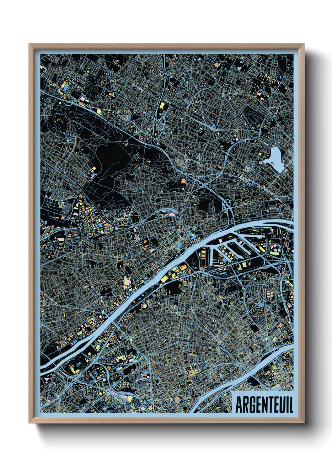 Une affiche de carte sur Argenteuil