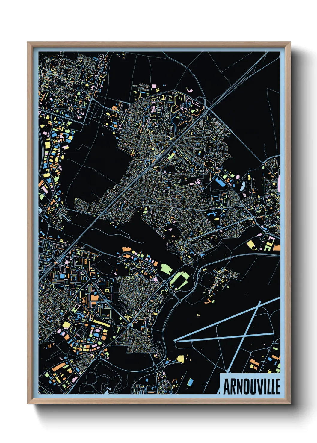 Une affiche de carte sur Arnouville