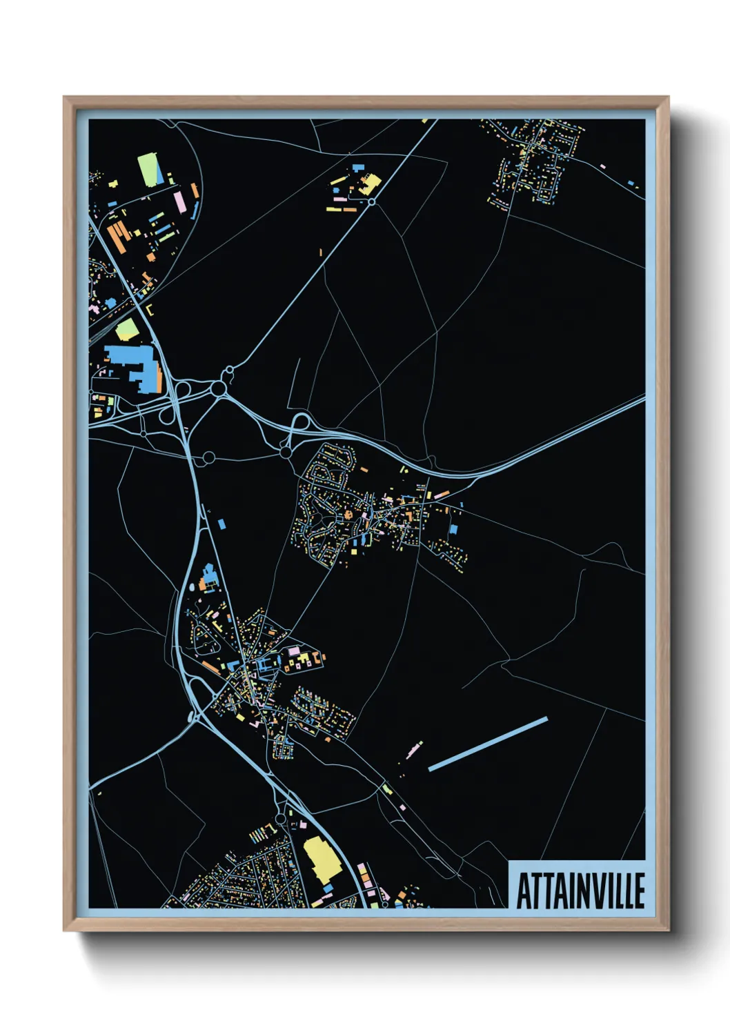 Une affiche de carte sur Attainville