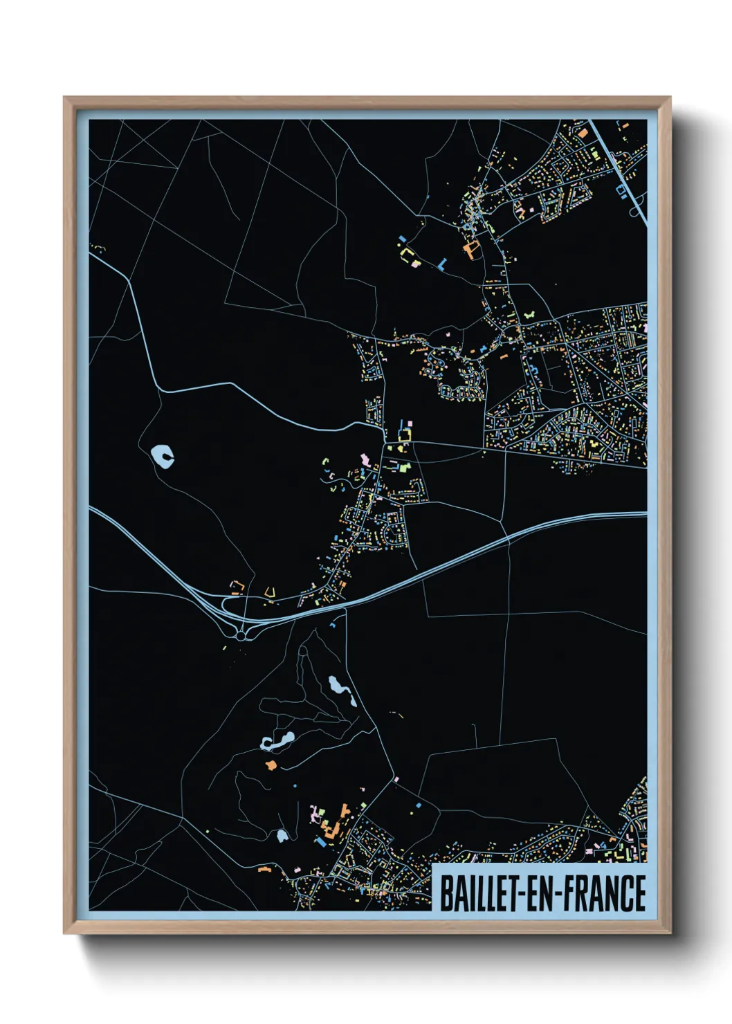 Une affiche de carte sur Baillet-en-France