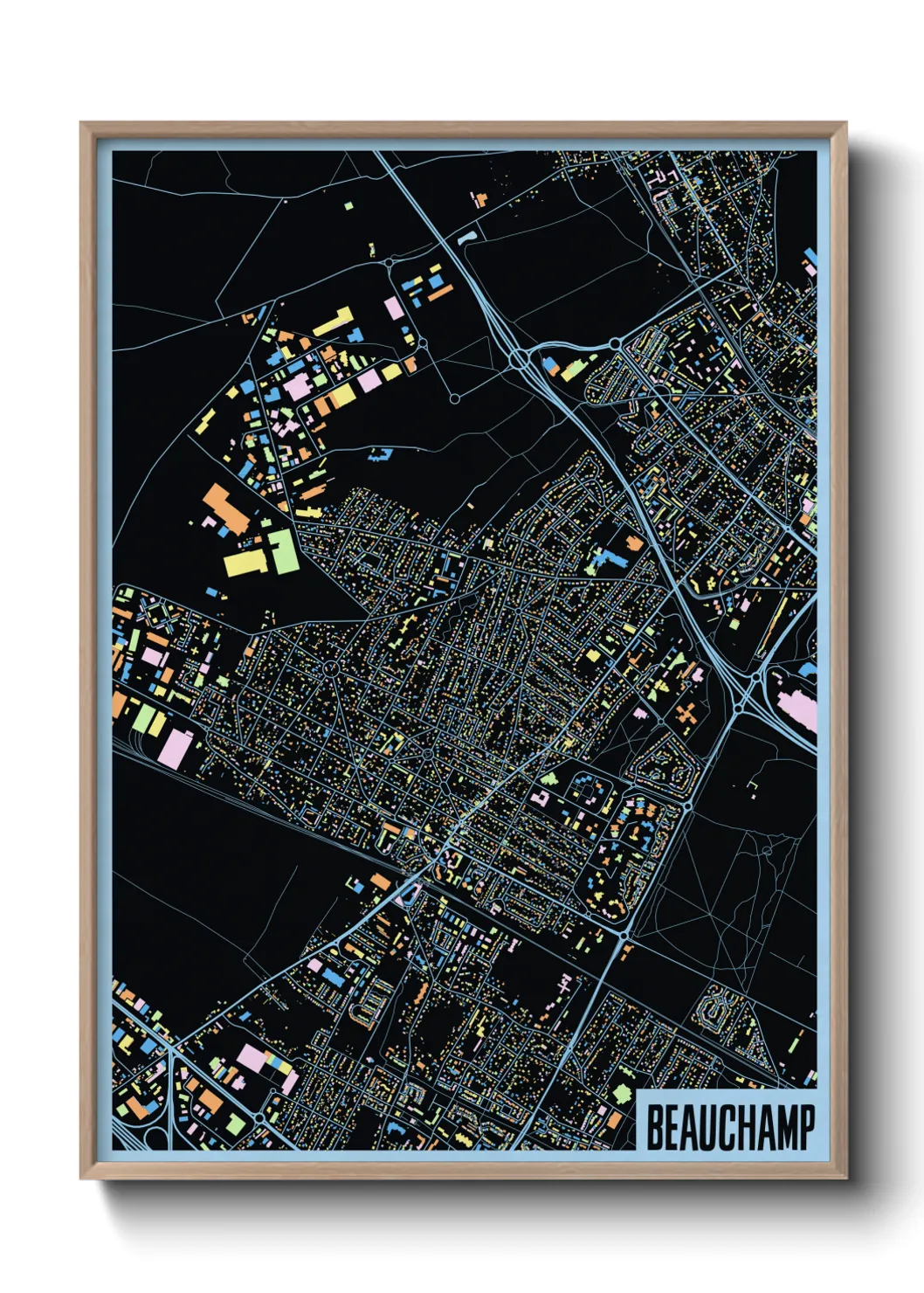 Une affiche de carte sur Beauchamp