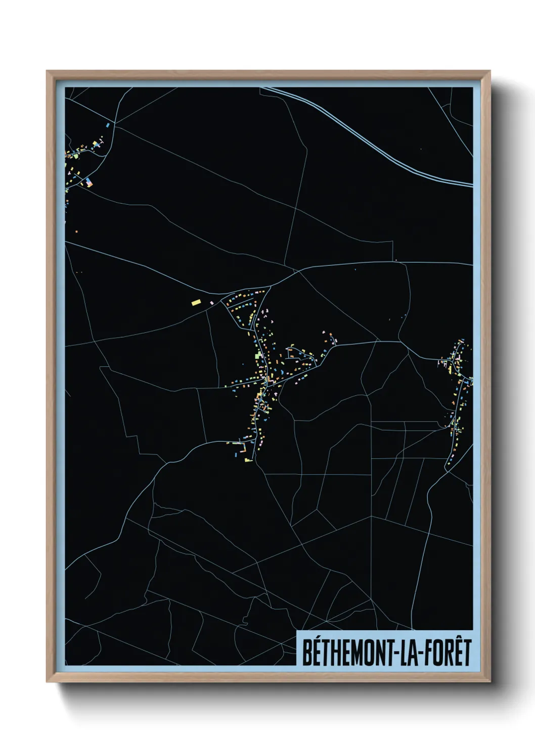Une affiche de carte sur Béthemont-la-Forêt