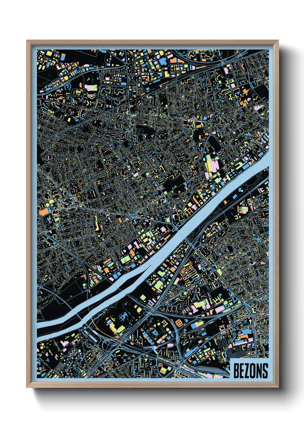 Une affiche de carte sur Bezons