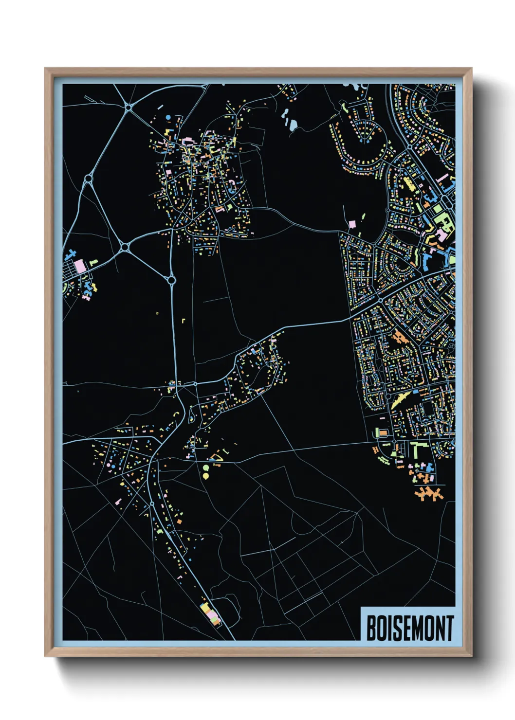 Une affiche de carte sur Boisemont