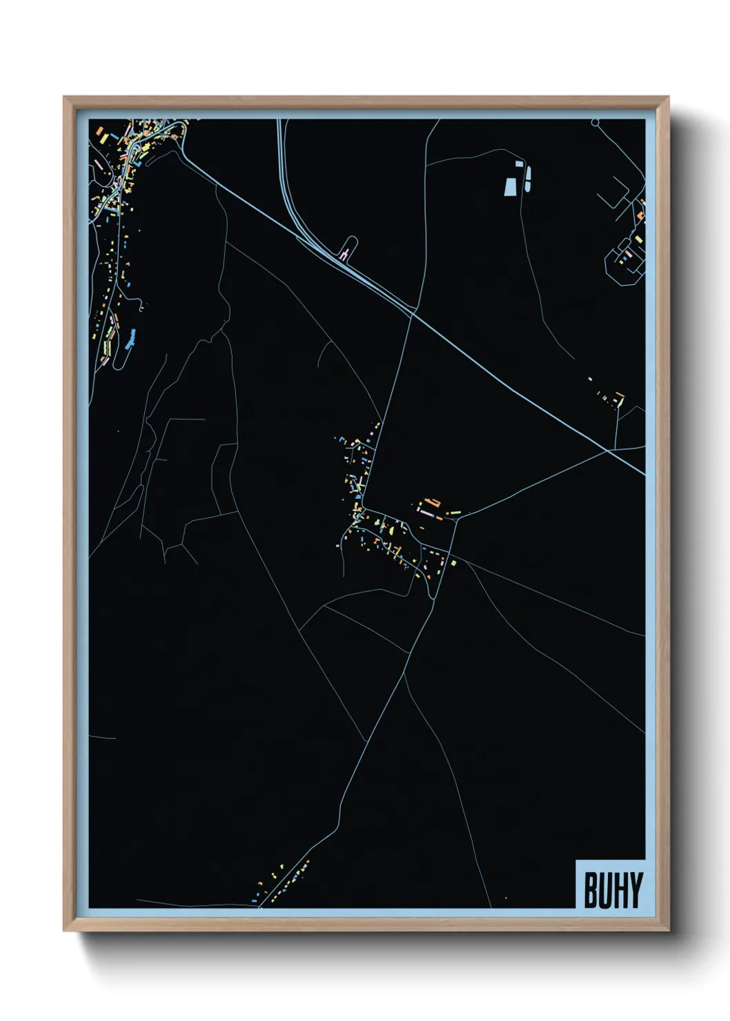 Une affiche de carte sur Buhy