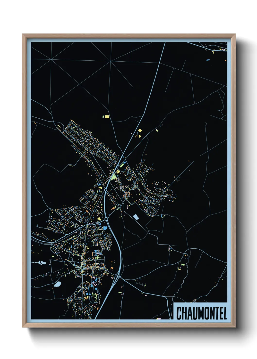 Une affiche de carte sur Chaumontel