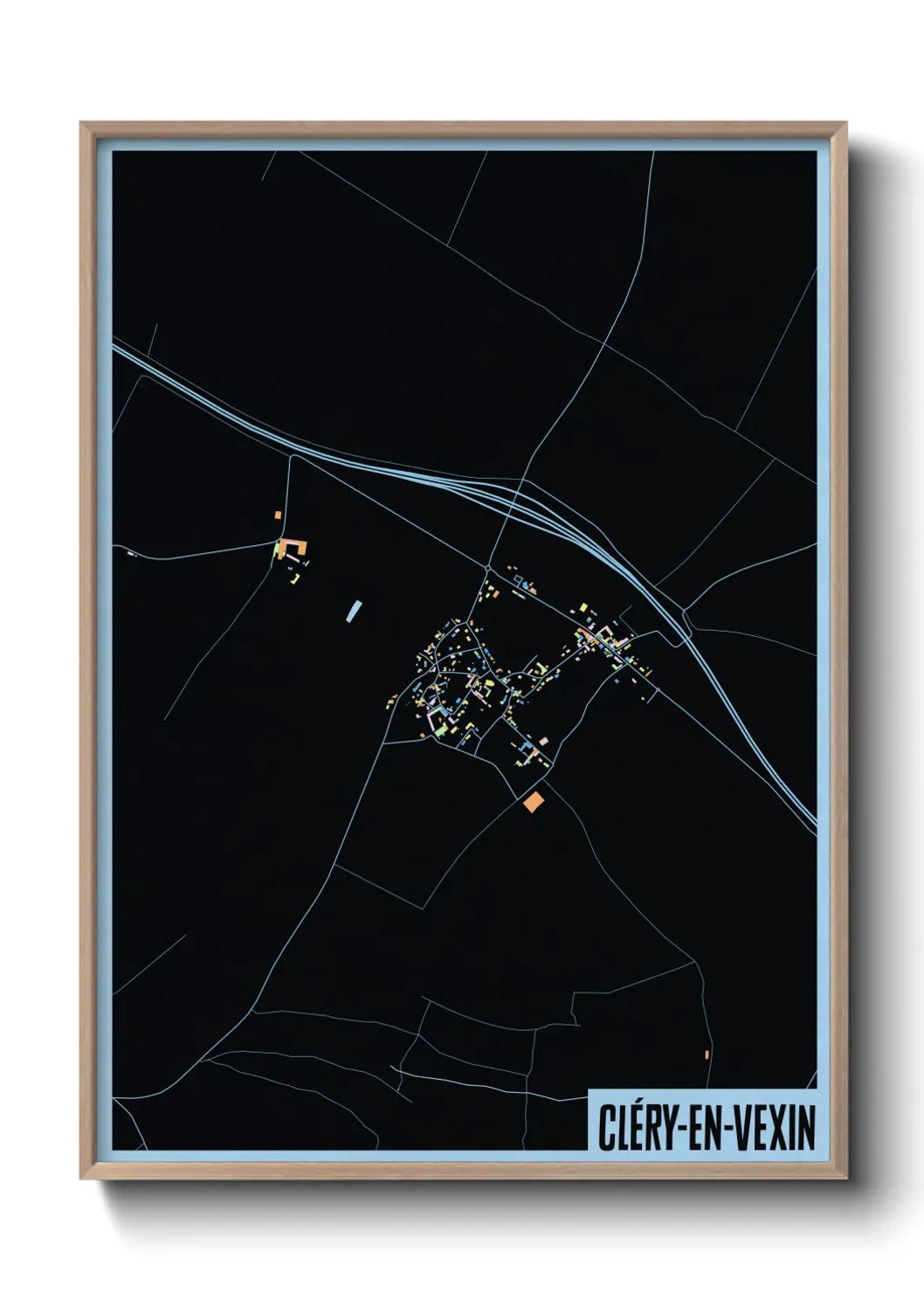 Une affiche de carte sur Cléry-en-Vexin