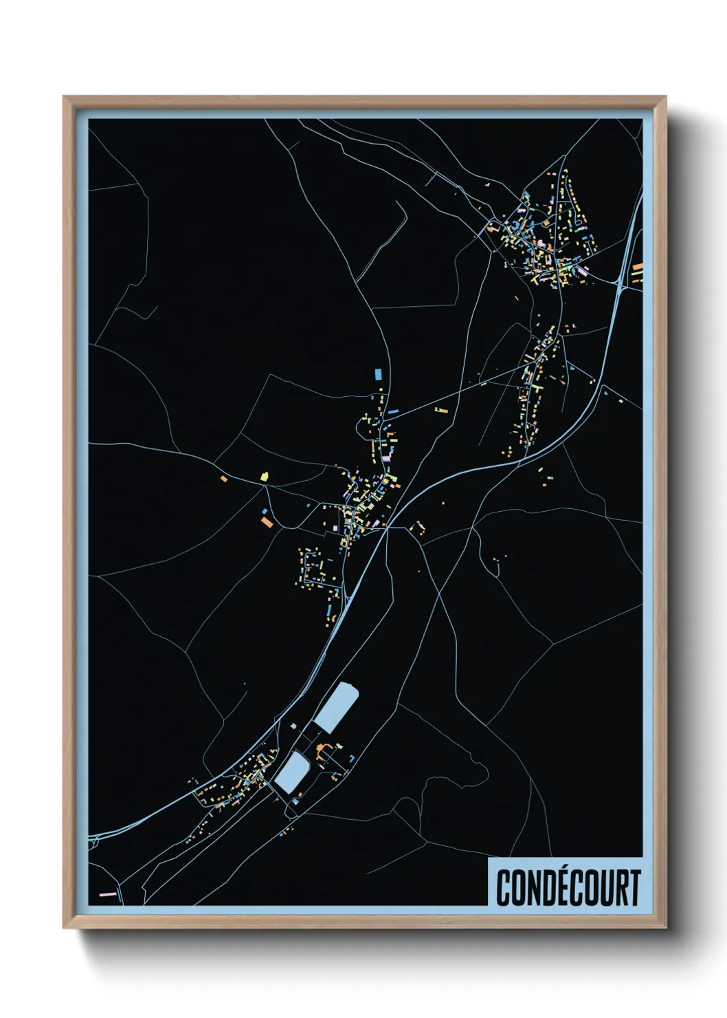 Une affiche de carte sur Condécourt