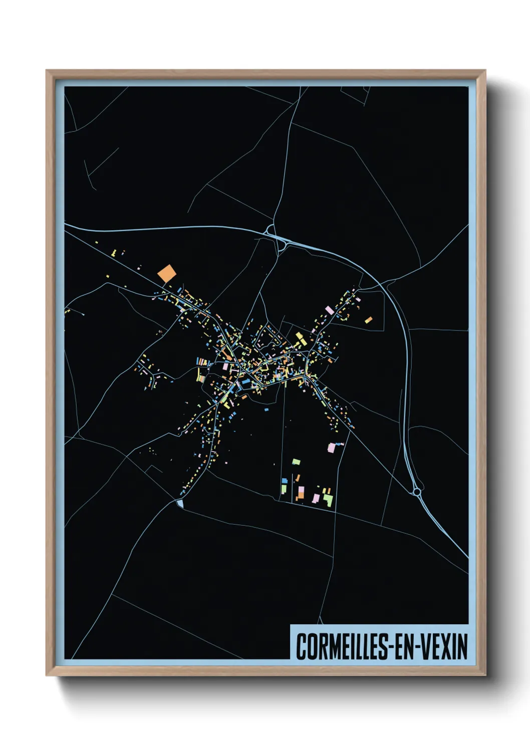 Une affiche de carte sur Cormeilles-en-Vexin