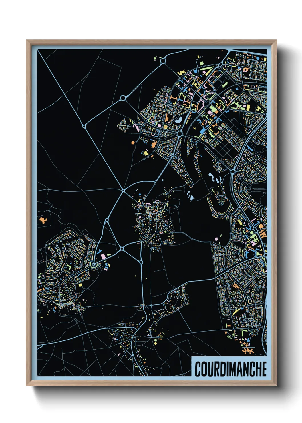 Une affiche de carte sur Courdimanche