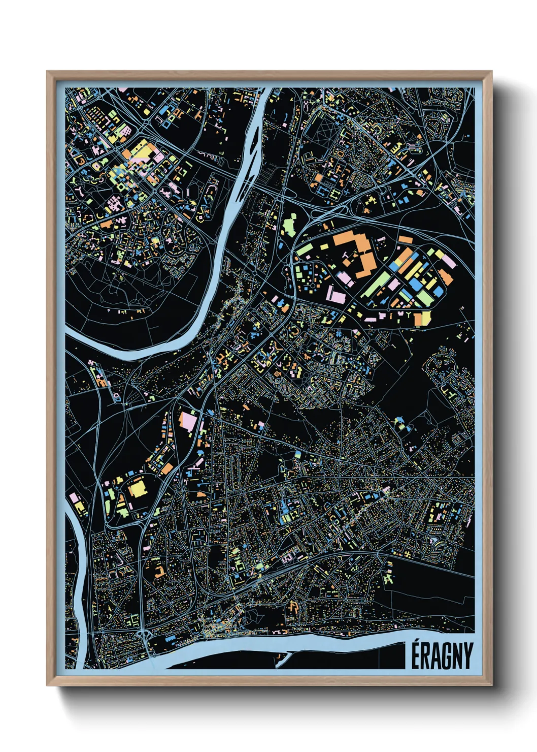 Une affiche de carte sur Éragny