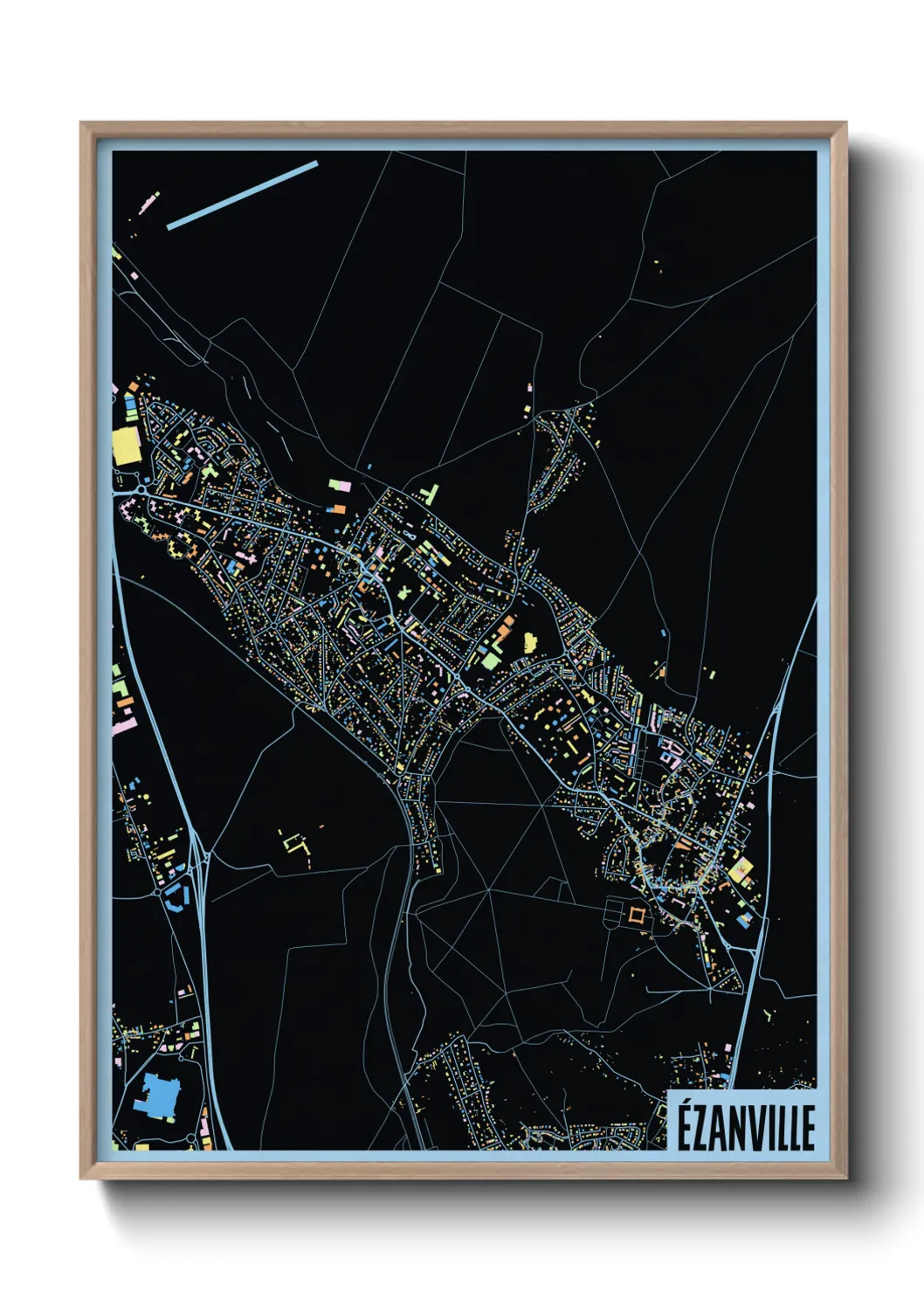 Une affiche de carte sur Ézanville