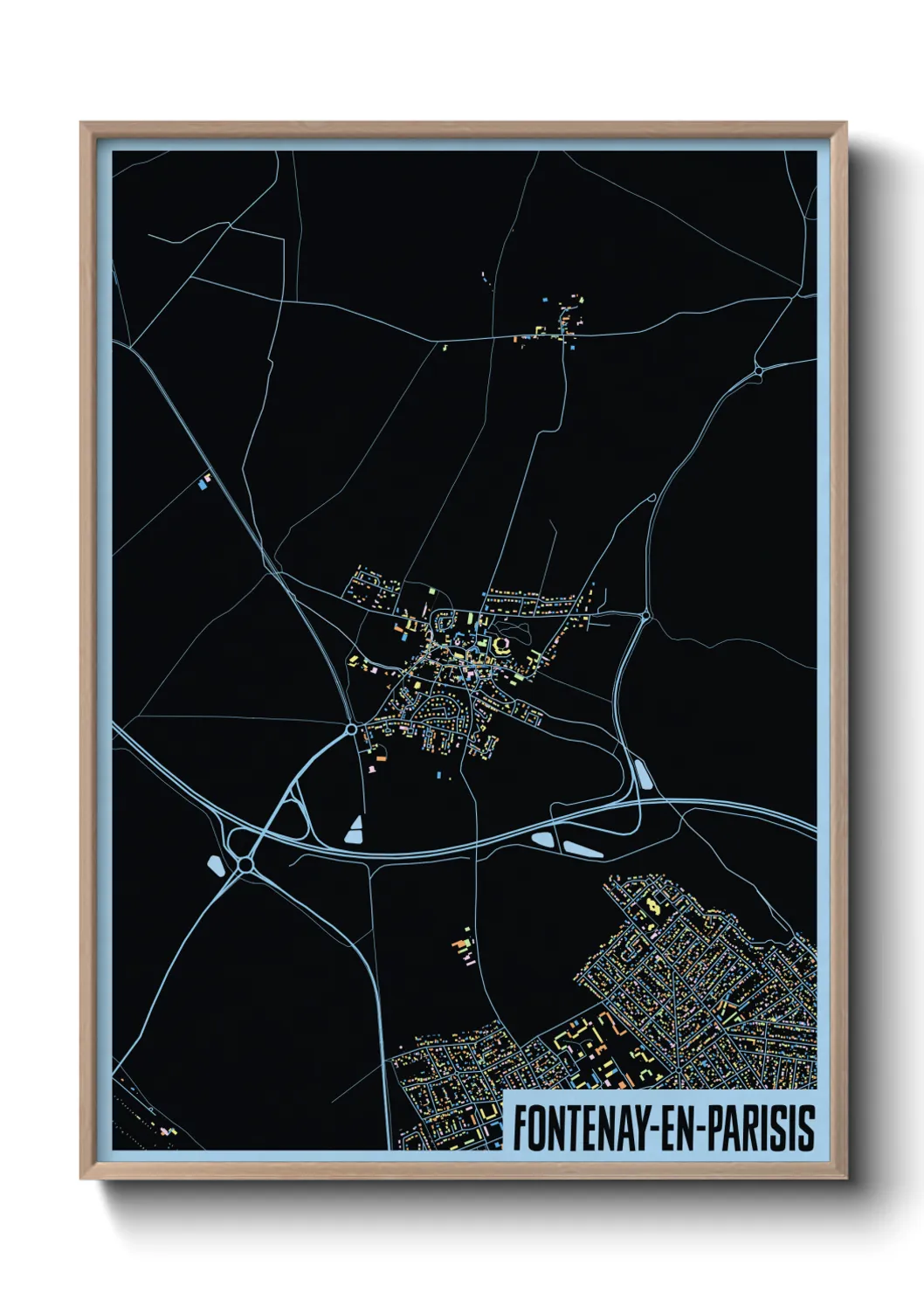 Une affiche de carte sur Fontenay-en-Parisis