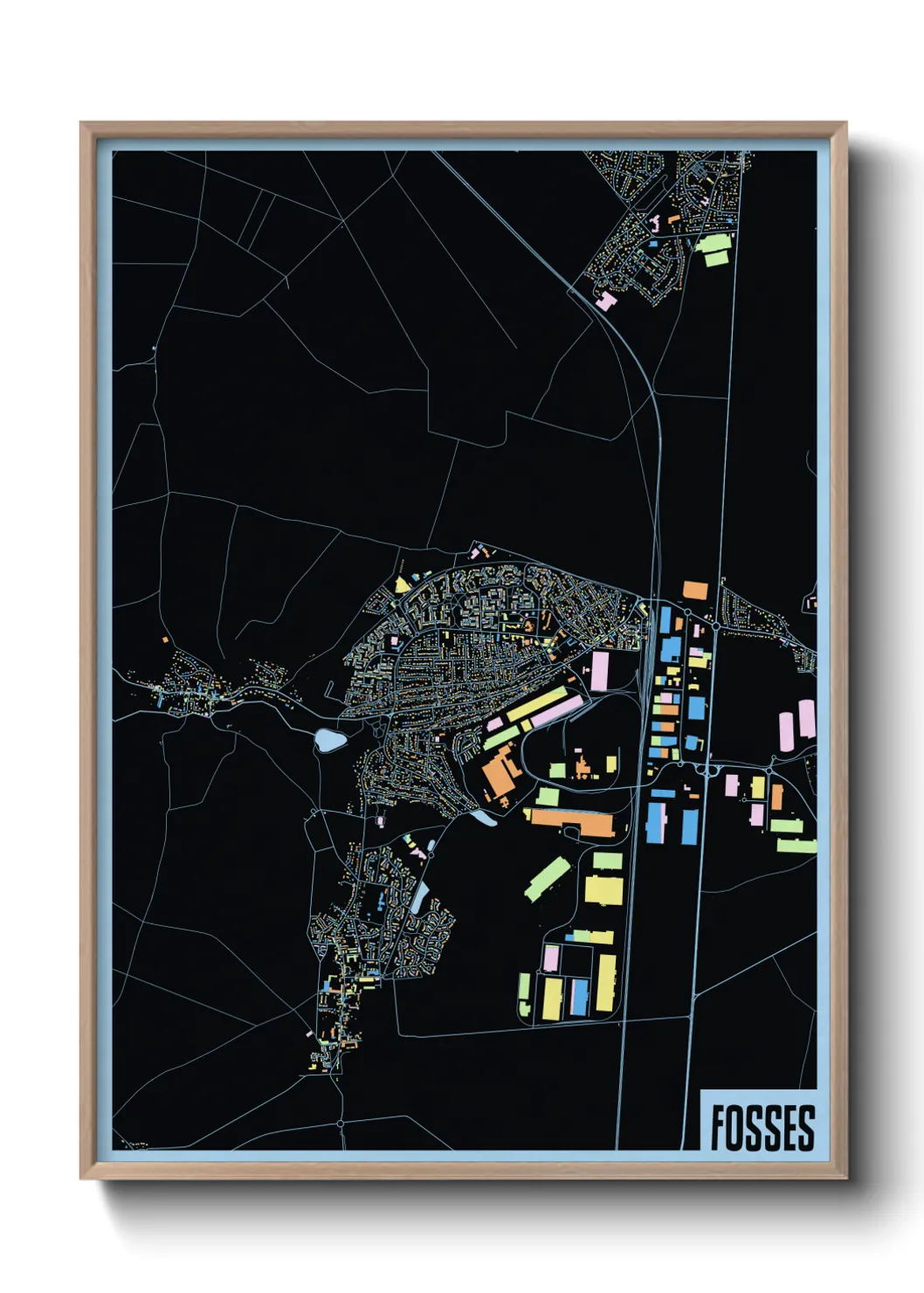 Une affiche de carte sur Fosses