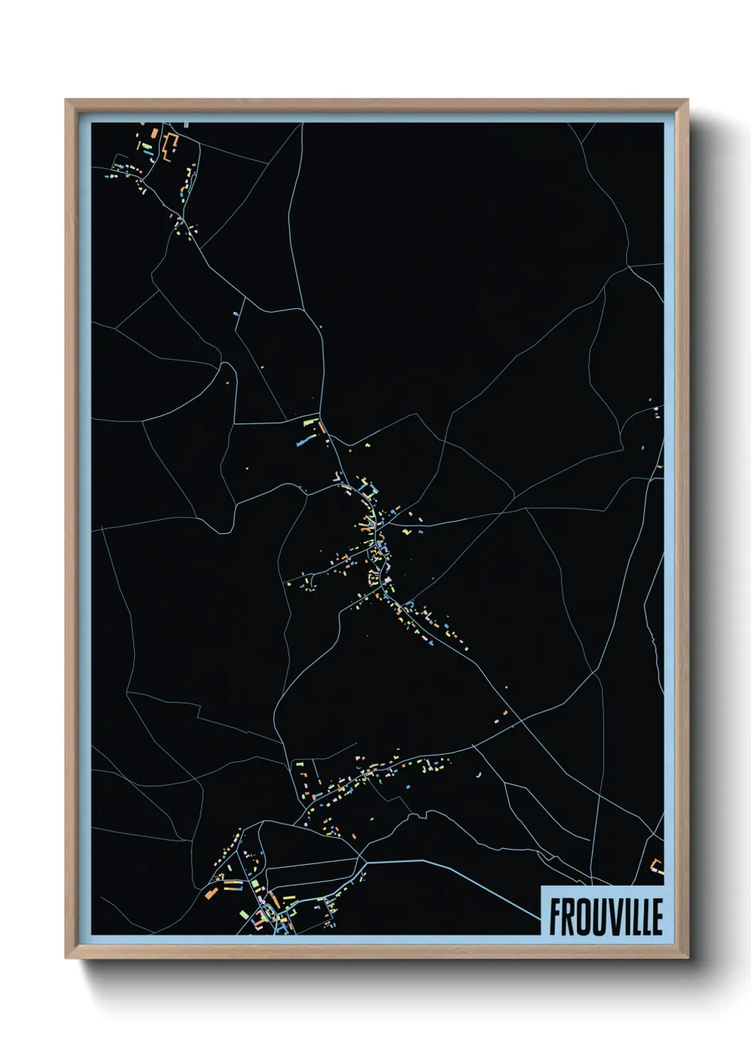 Une affiche de carte sur Frouville