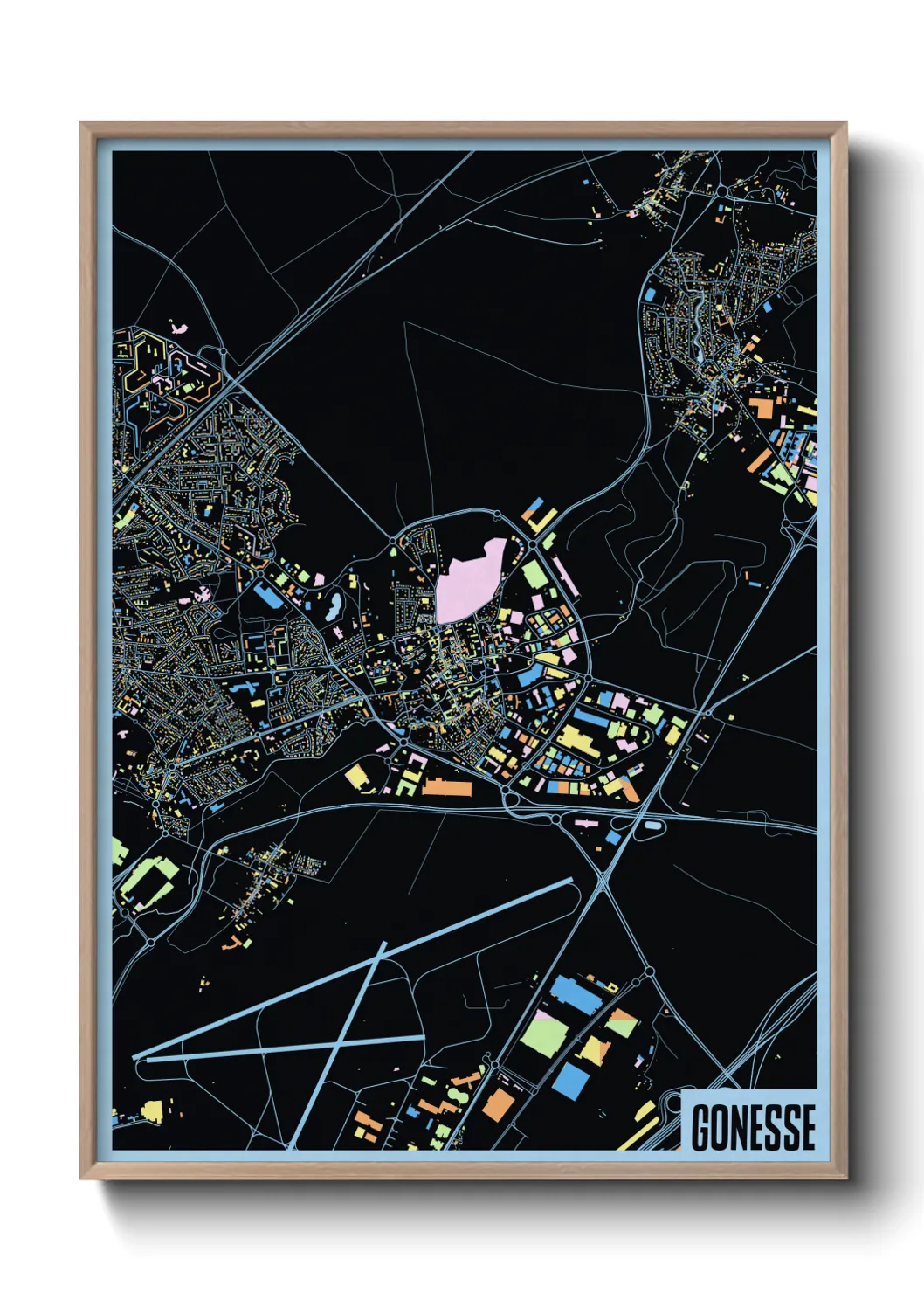 Une affiche de carte sur Gonesse