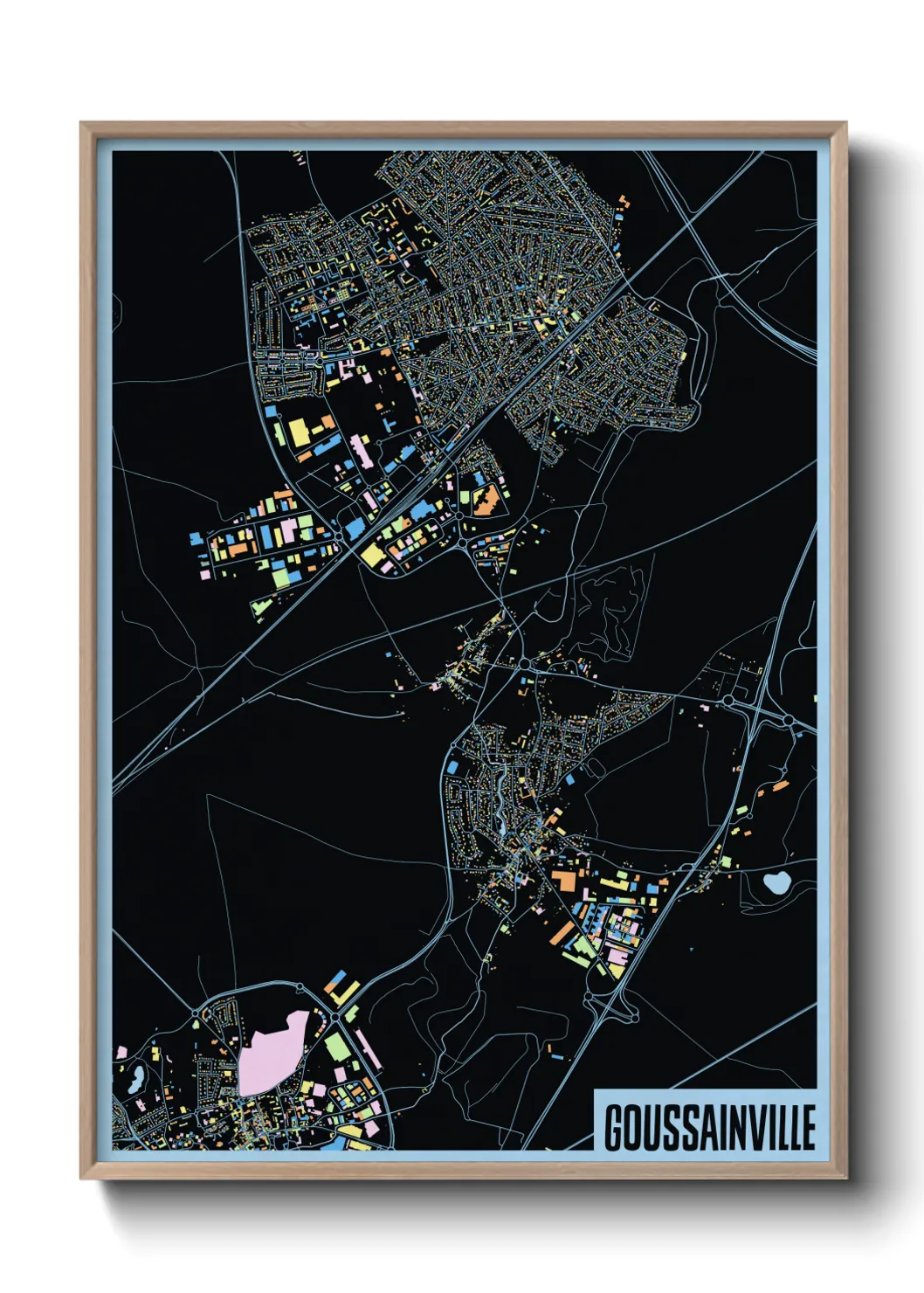 Une affiche de carte sur Goussainville