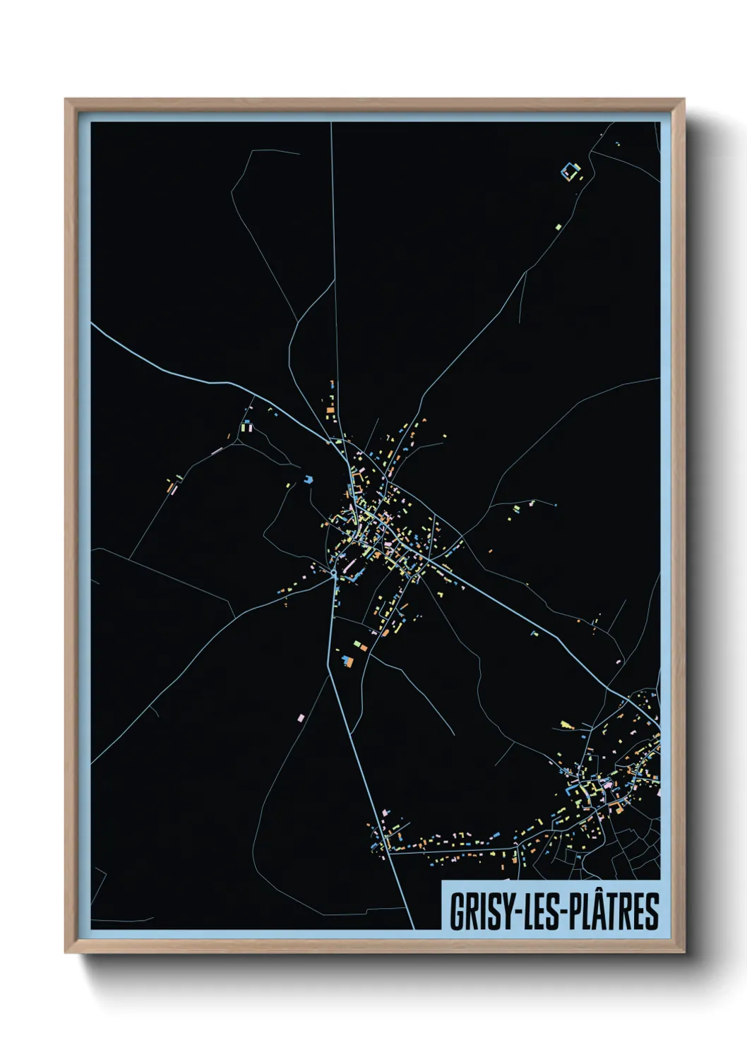 Un poster carteGrisy-les-Plâtres