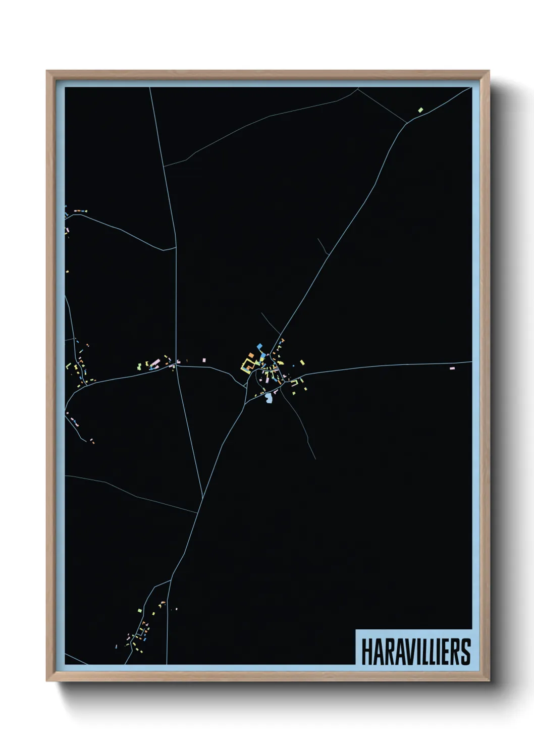 Une affiche de carte sur Haravilliers