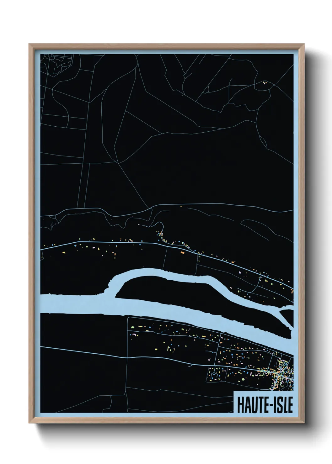 Une affiche de carte sur Haute-Isle