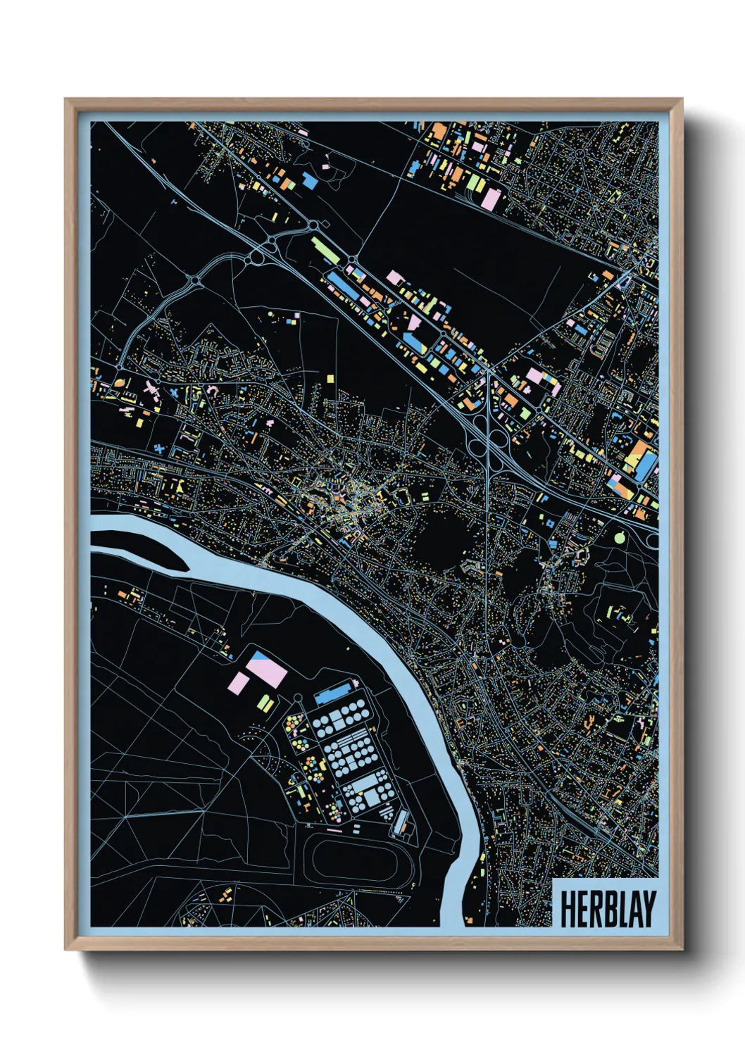 Une affiche de carte sur Herblay