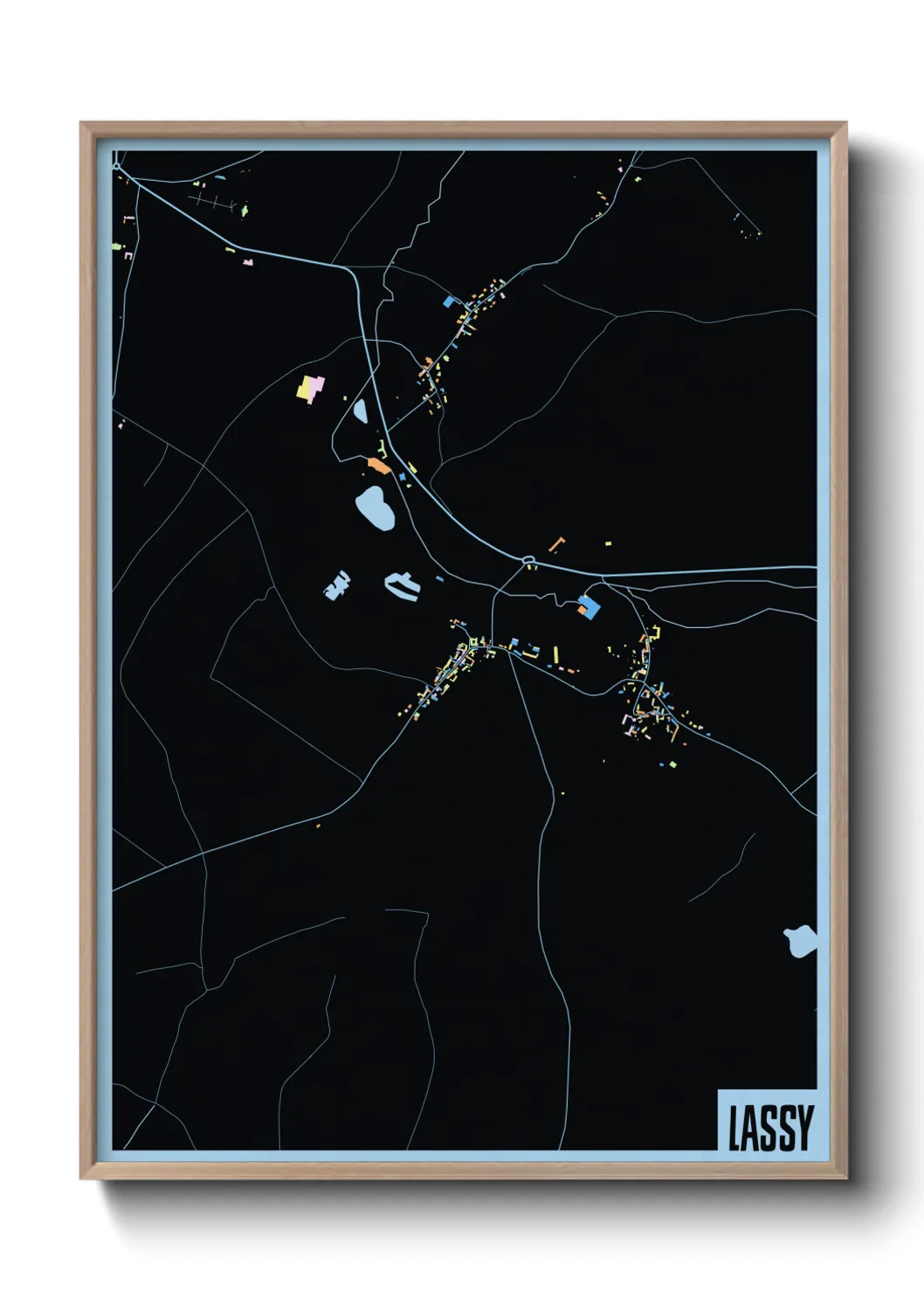 Une affiche de carte sur Lassy