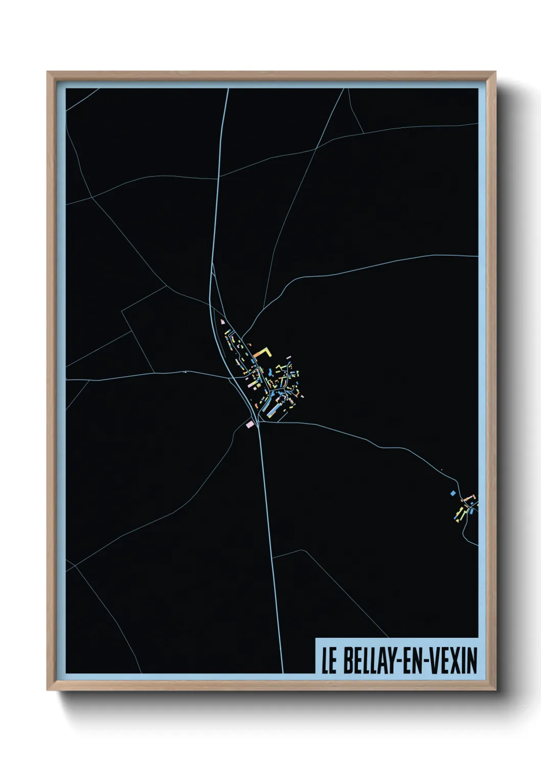 Une affiche de carte sur Le Bellay-en-Vexin