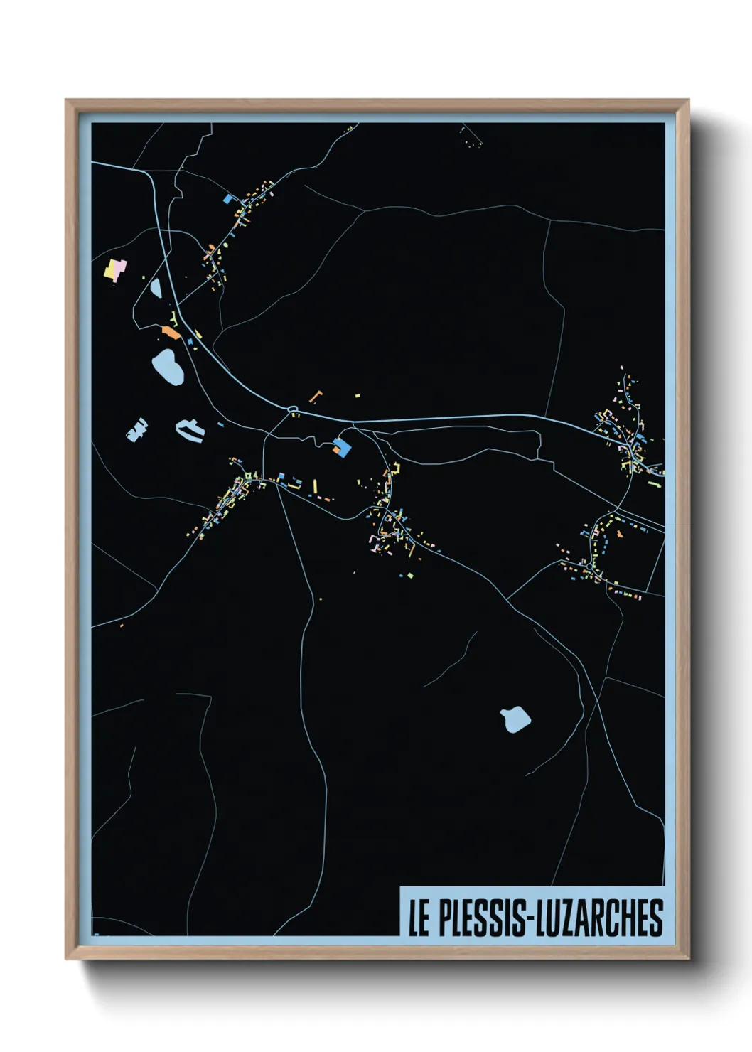 Une affiche de carte sur Le Plessis-Luzarches