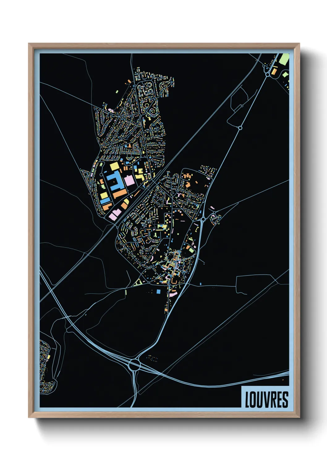 Une affiche de carte sur Louvres