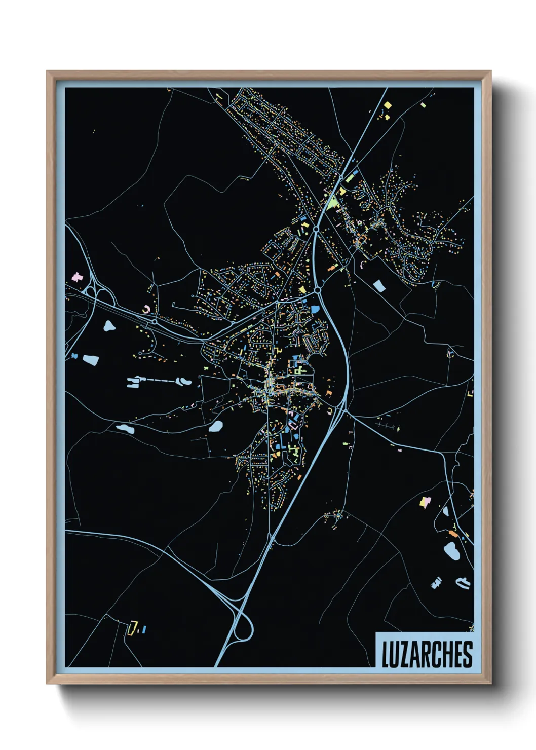 Une affiche de carte sur Luzarches