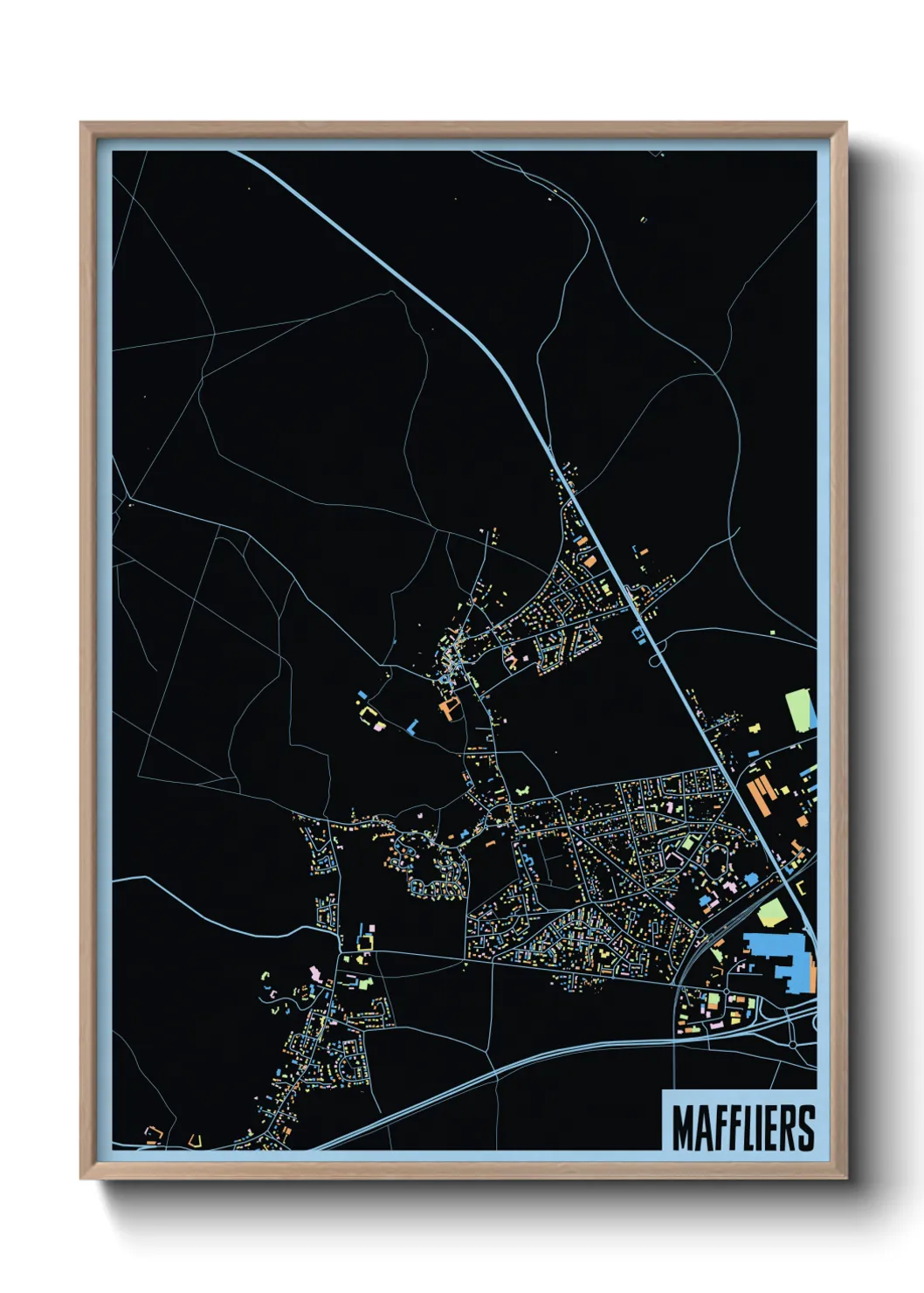 Une affiche de carte sur Maffliers