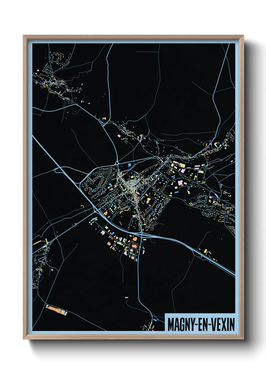 Une affiche de carte sur Magny-en-Vexin