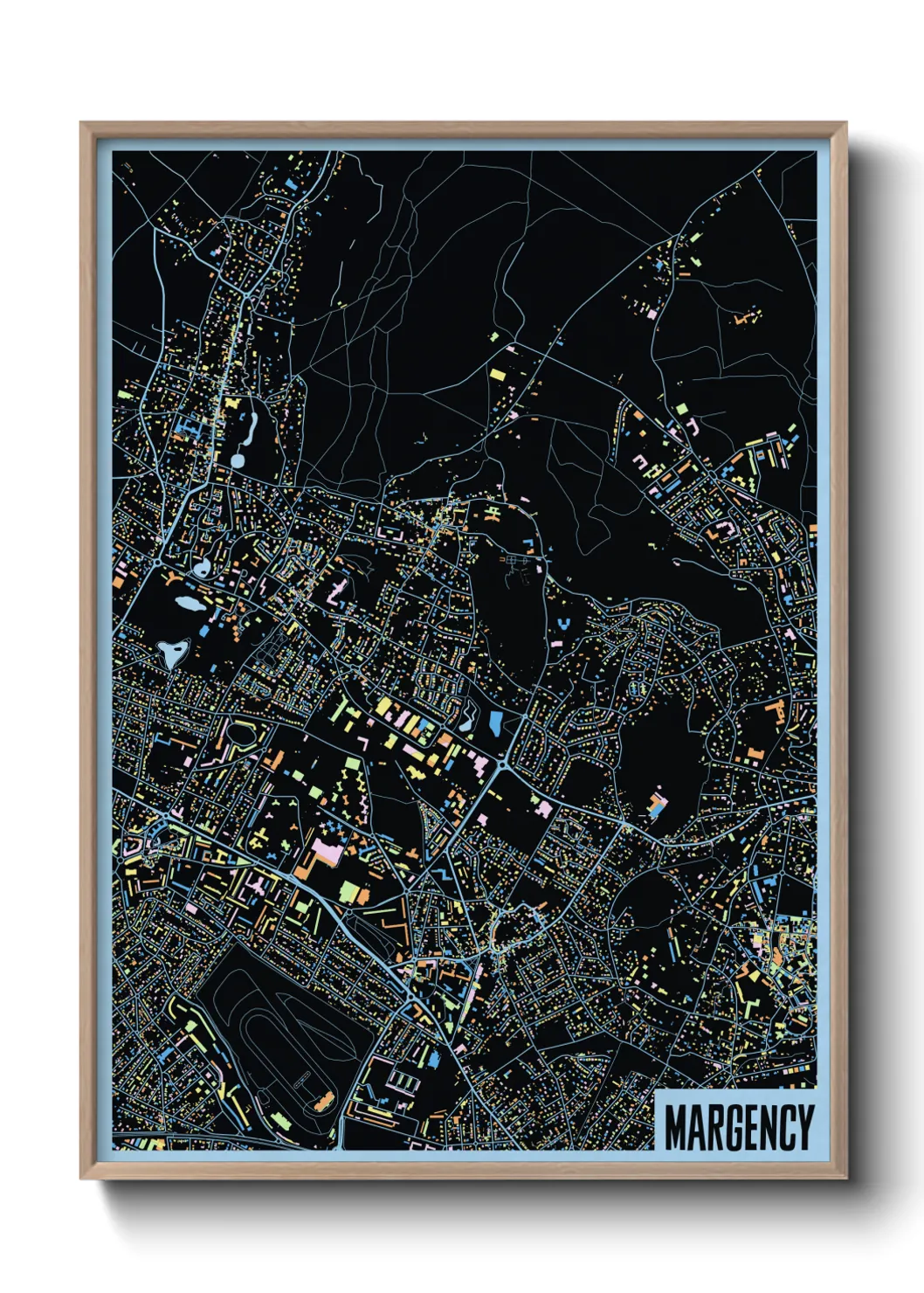 Une affiche de carte sur Margency