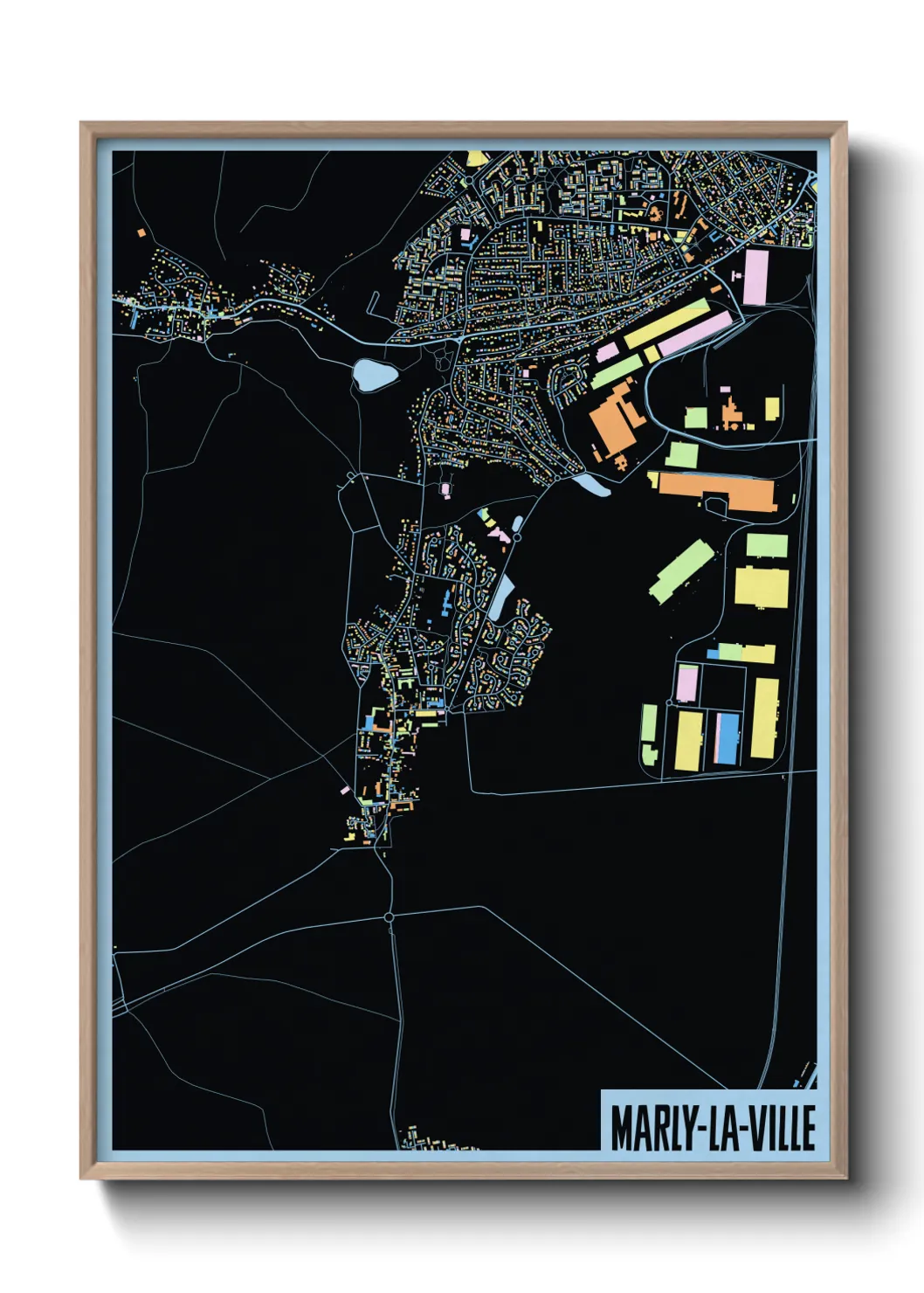 Une affiche de carte sur Marly-la-Ville