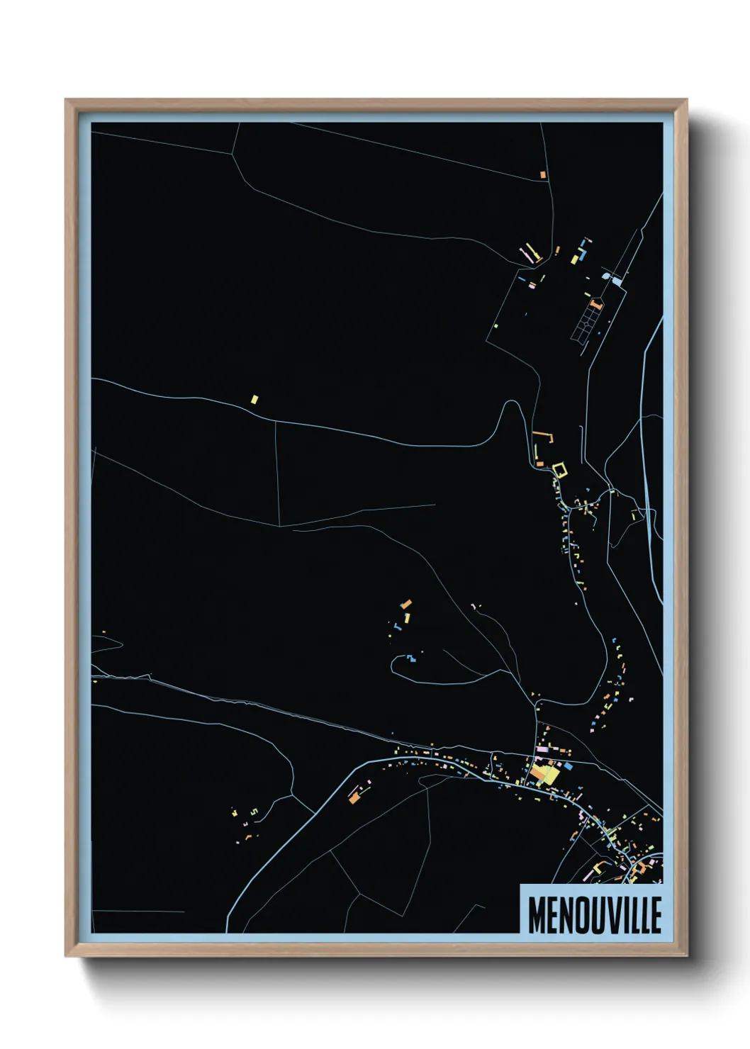 Une affiche de carte sur Menouville