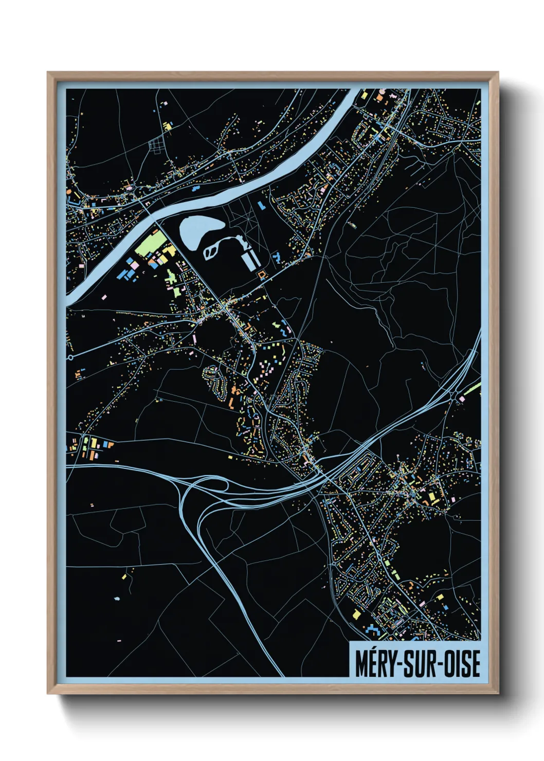 Une affiche de carte sur Méry-sur-Oise