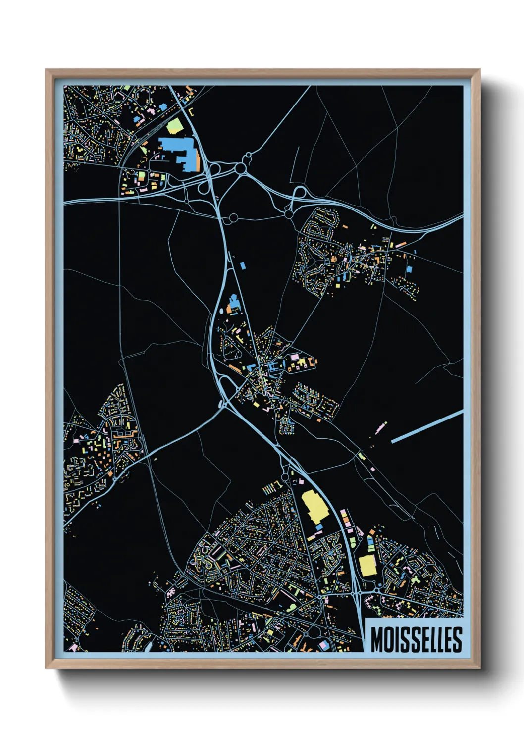 Une affiche de carte sur Moisselles