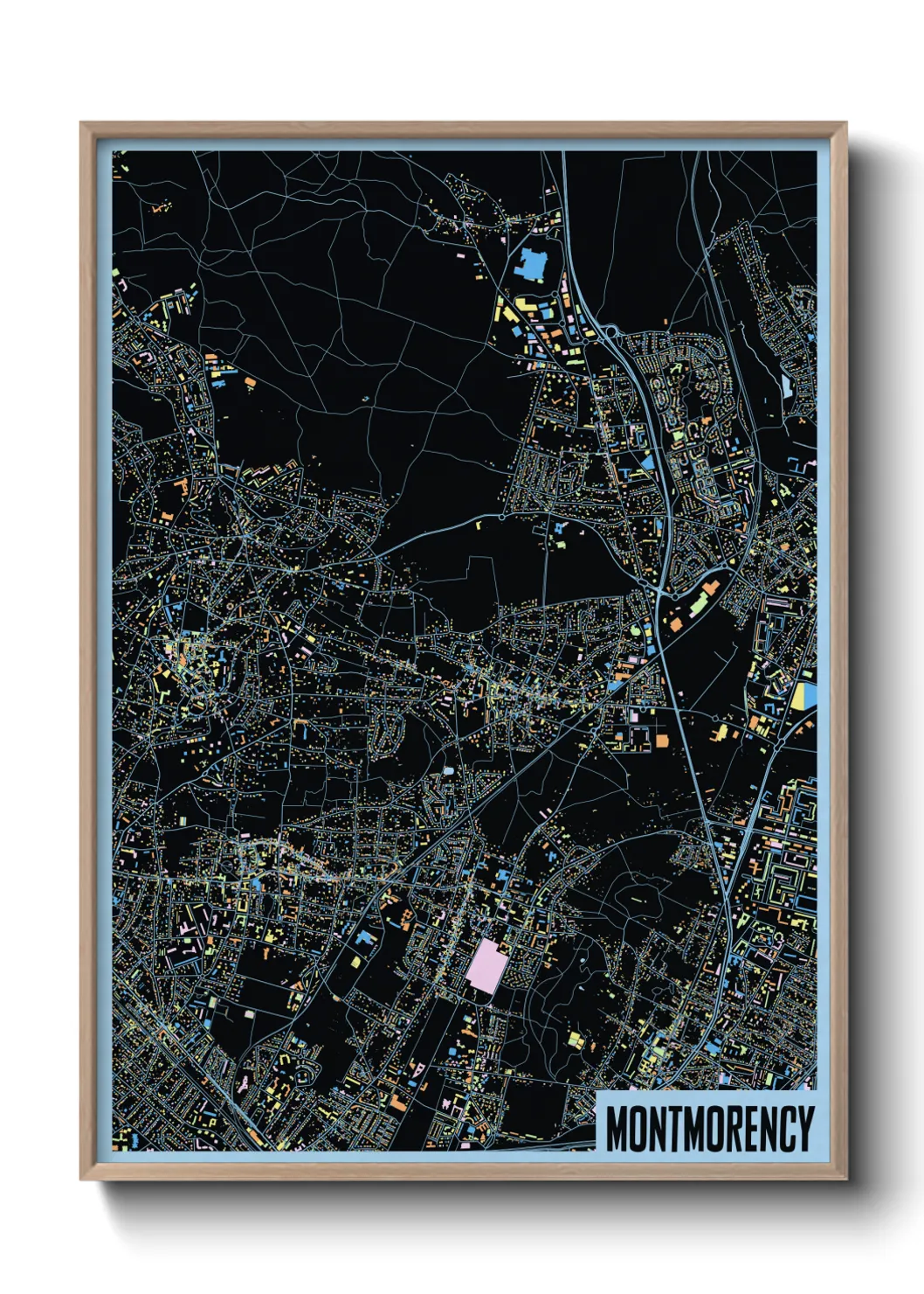 Une affiche de carte sur Montmorency
