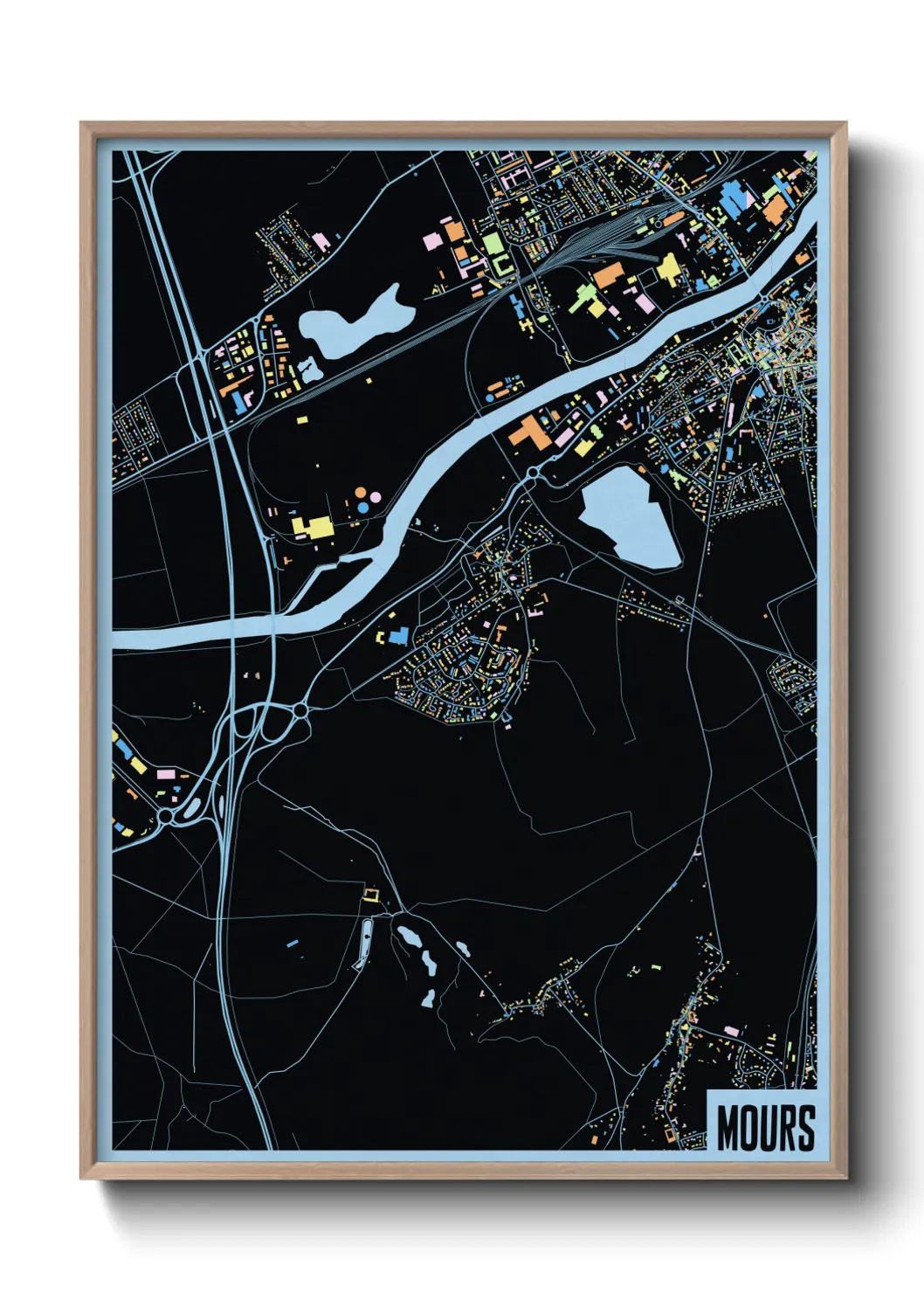 Une affiche de carte sur Mours