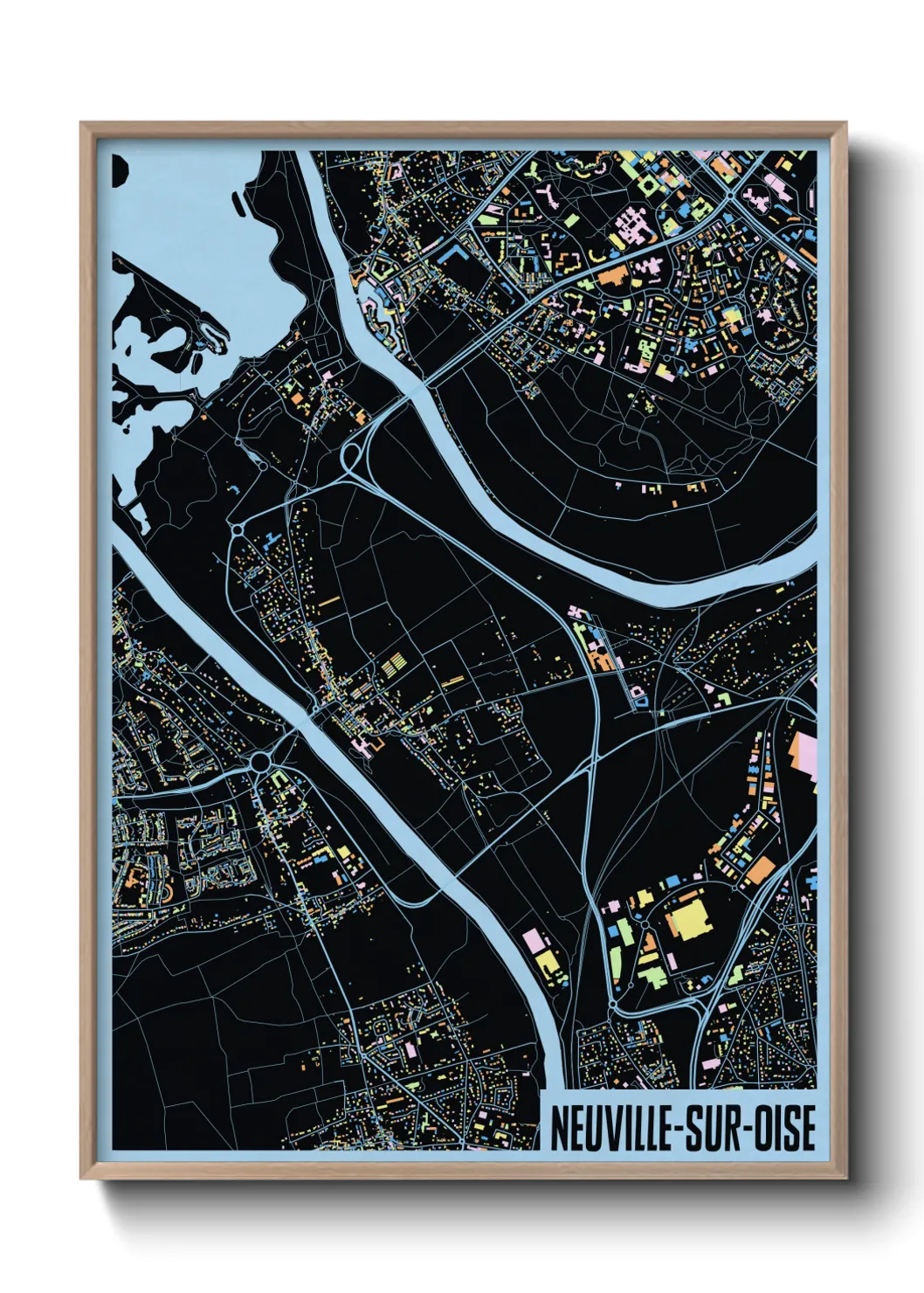 Une affiche de carte sur Neuville-sur-Oise