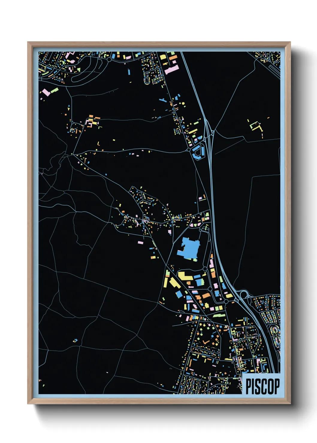 Une affiche de carte sur Piscop