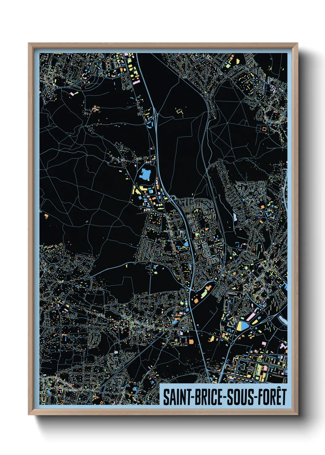 Une affiche de carte sur Saint-Brice-sous-Forêt