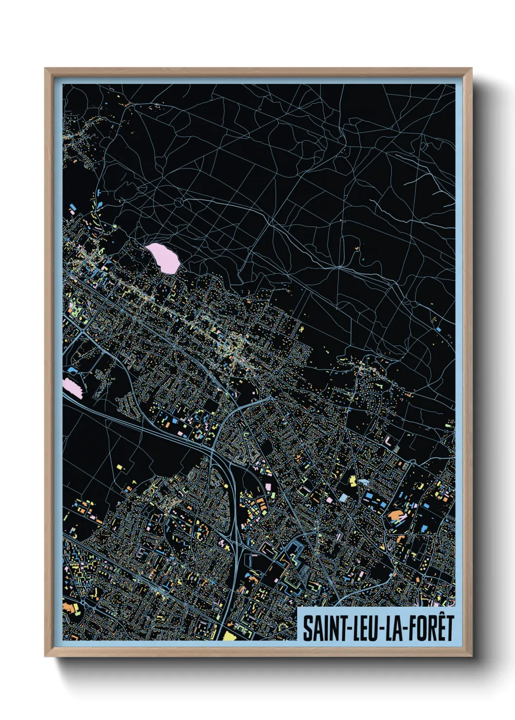 Une affiche de carte sur Saint-Leu-la-Forêt