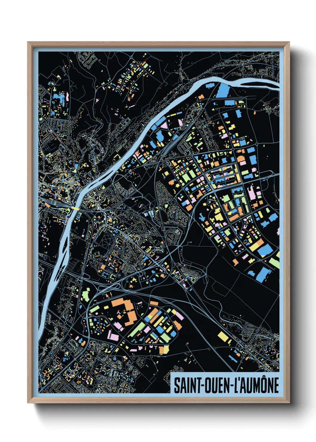 Une affiche de carte sur Saint-Ouen-l'Aumône