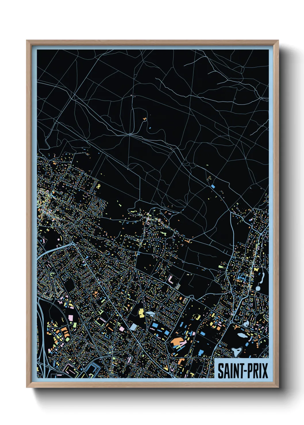 Une affiche de carte sur Saint-Prix